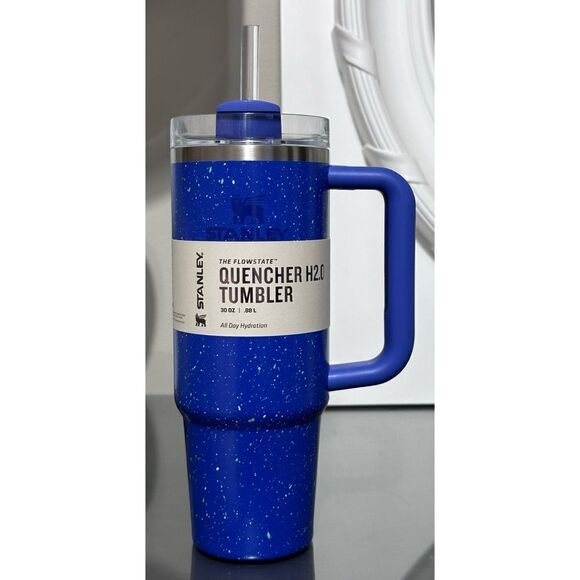 Stanley Quencher H2.0 FlowState Tumbler 30oz, IRIS BLUE SPECKLE - Picture 1 of 5